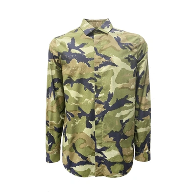 Shop Valentino Camouflage Army Shirt In Green