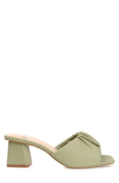 Journee Collection Briarr Heeled Mule In Olive