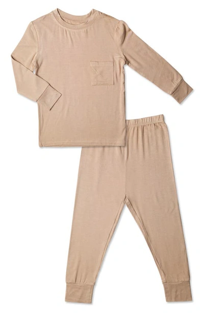 Shop Everly Grey Kids' Fitted Two-piece Pajamas In Latte