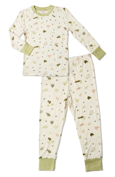 Shop Everly Grey Kids' Fitted Two-piece Pajamas In Nature