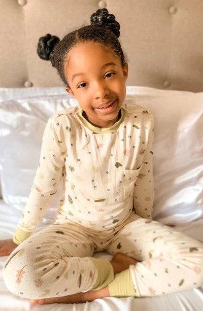 Shop Everly Grey Kids' Fitted Two-piece Pajamas In Nature