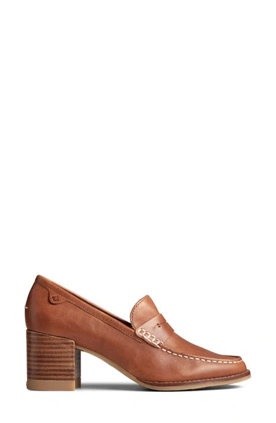 Shop Sperry Seaport Penny Loafer Pump In Tan