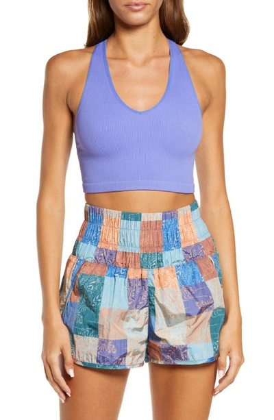 Shop Free People Fp Movement Free Throw Crop Tank In Moroccan Blue