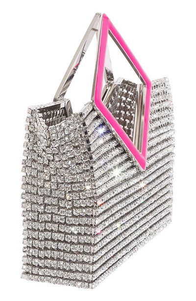 L'alingi Cup Chain Top Handle Bag In Neon Pink/ Silver