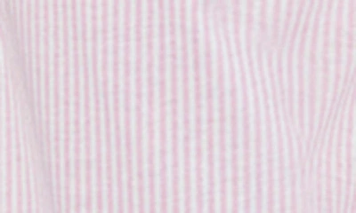 Shop Lauren Ralph Lauren Knit Crop Cotton Pajamas In Pink White Stripe