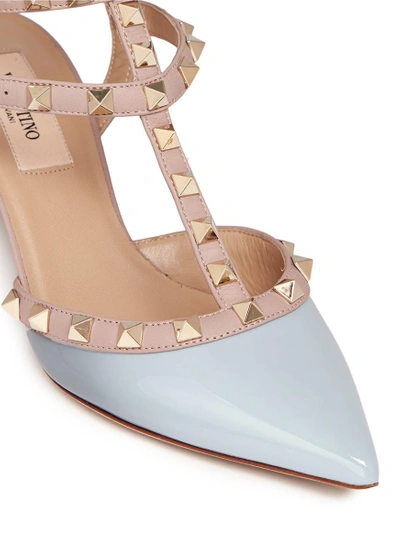 Shop Valentino 'rockstud' Caged Patent Leather Pumps