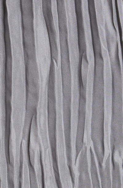 Shop Eileen Fisher Tiered Pleated Silk Midi Dress In Steel