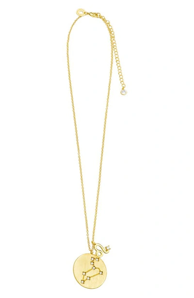 Shop Cz By Kenneth Jay Lane Cz Constellation Zodiac Pendant Necklace In Clear/ Gold