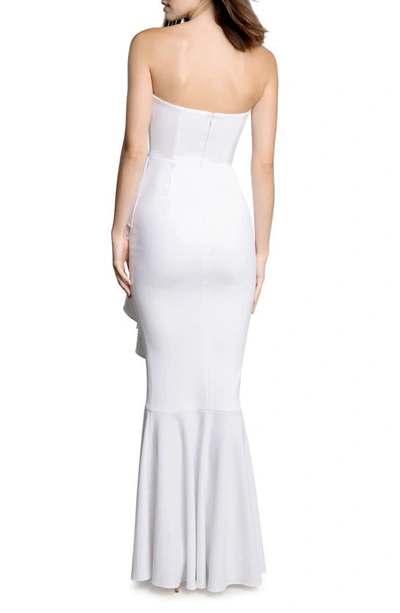 Shop Dress The Population Paris Ruffle Strapless Mermaid Gown In White