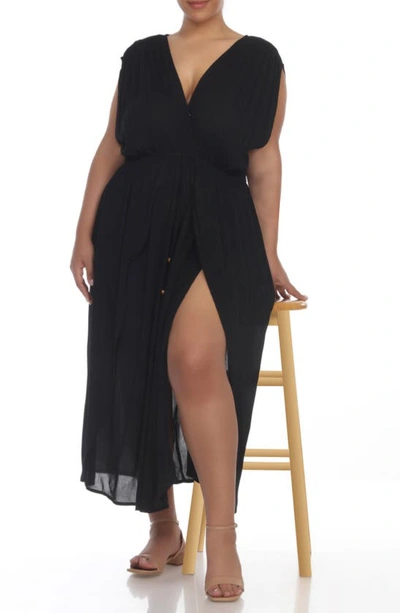 Shop Boho Me Maxi Cover Up Dress In Black