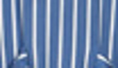 Shop Nina Leonard Striped Jewel Neck Pocket Knit Dress In Blue/ivory