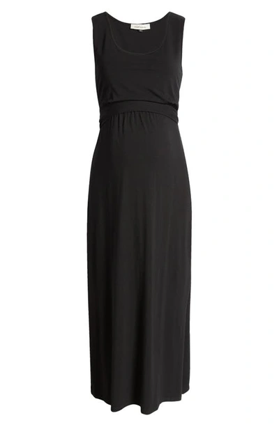 Shop Angel Maternity Essential Maternity/nursing Dress In Black