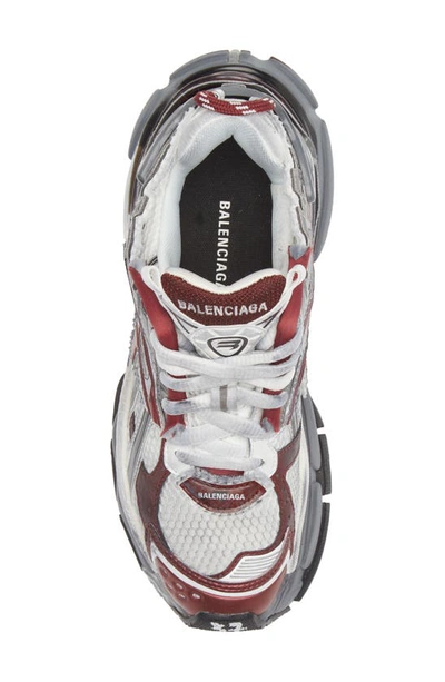 Shop Balenciaga Track Distressed Sneaker In 9069 White/burgu/grey/ Blk