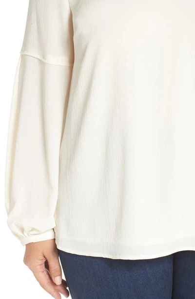 Vince Camuto Bubble Sleeve Crepe Blouse In Antique White