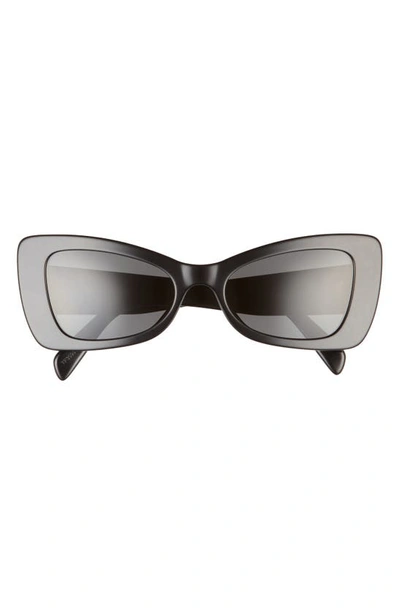 Shop Celine Bold 3 Dots 54mm Butterfly Sunglasses In Shiny Black / Smoke