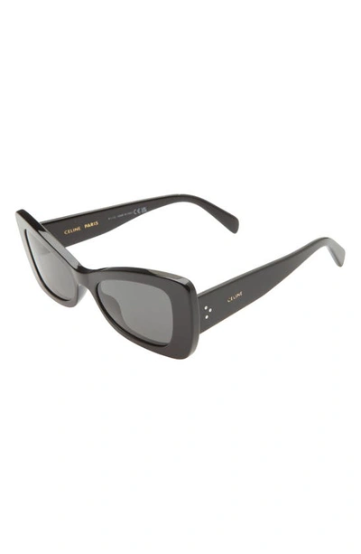 Shop Celine Bold 3 Dots 54mm Butterfly Sunglasses In Shiny Black / Smoke