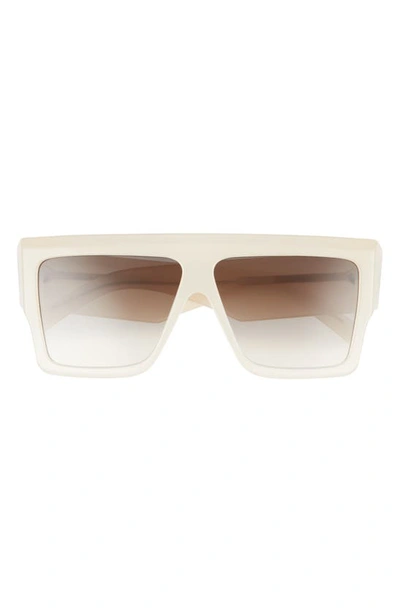 Shop Celine Bold 3 Dots 60mm Gradient Flat Top Sunglasses In Ivory / Gradient Brown