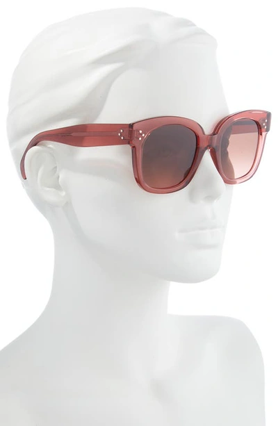 Shop Celine Bold 3 Dots 54mm Gradient Square Sunglasses In Pink / Gradient Bordeaux