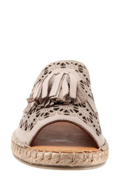 Shop Bueno Naven Tassel Slide Sandal In Light Grey