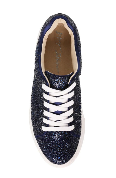 Shop Betsey Johnson Sidny Crystal Pavé Platform Sneaker In Navy