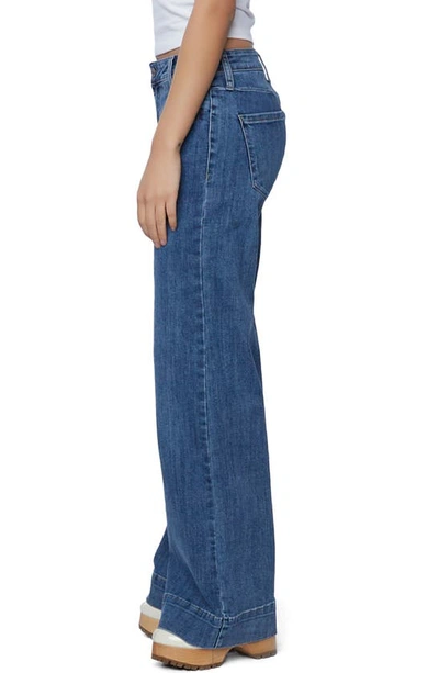 Hint Of Blu High Waist Wide Leg Jeans In Yacht Blue Dark