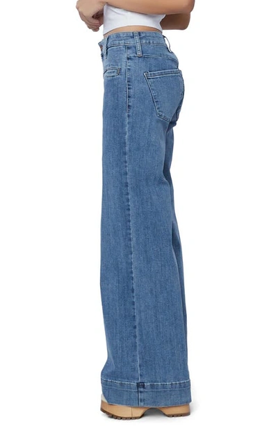 Shop Hint Of Blu High Waist Wide Leg Jeans In Yacht Blue Light