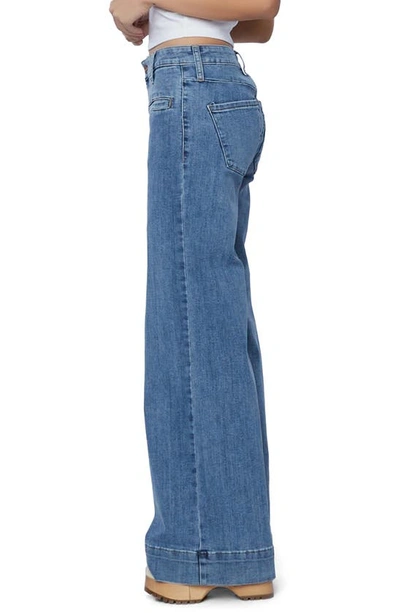 Hint Of Blu High Waist Wide Leg Jeans In Yacht Blue Light