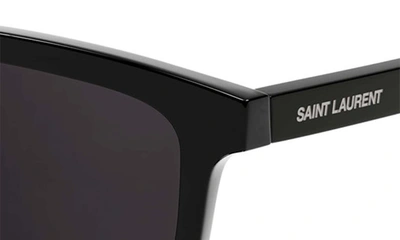 Shop Saint Laurent Ace 56mm Square Sunglasses In Black