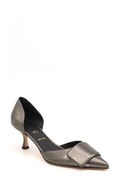 Shop Something Bleu Sloane Pointed Toe D'orsay Pump In Pewter Nappa