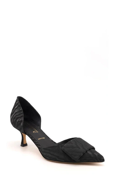 Shop Something Bleu Sloane Pointed Toe D'orsay Pump In Black Lux Moire