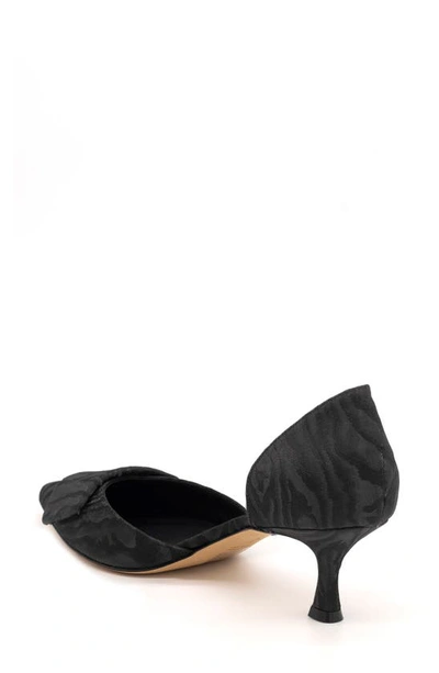 Shop Something Bleu Sloane Pointed Toe D'orsay Pump In Black Lux Moire