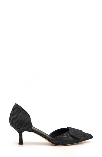 Shop Something Bleu Sloane Pointed Toe D'orsay Pump In Black Lux Moire