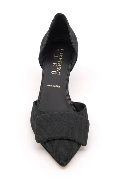 Shop Something Bleu Sloane Pointed Toe D'orsay Pump In Black Lux Moire