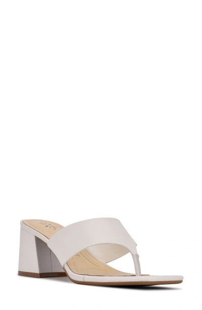 Shop Nine West Gelina Slide Sandal In White Leather