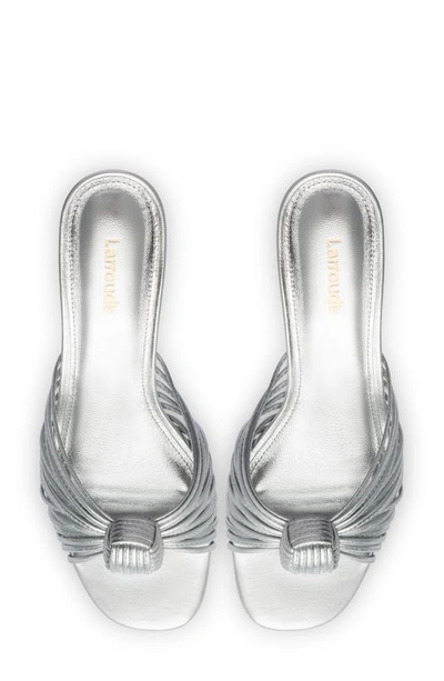 Shop Larroude Larroudé Valerie Kitten Heel Slide Sandal In Silver