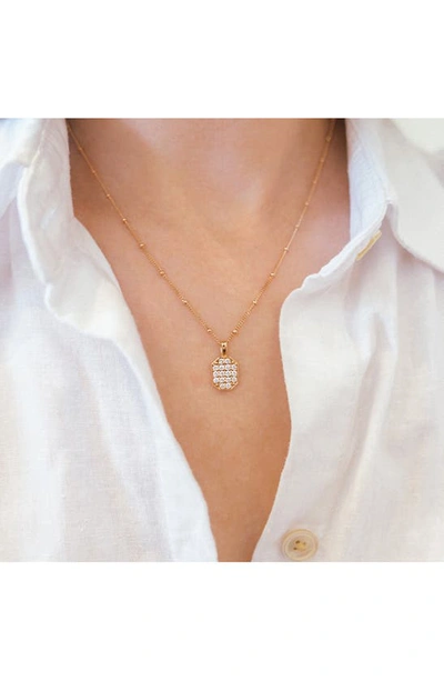 Sethi Couture Small Pav� Diamond Tag Pendant In 18k Rg