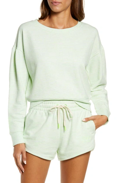 Shop Ugg Tenley Crewneck Lounge Sweatshirt In Green Neon Melange