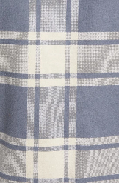 Shop Les Deux Joe Plaid Cotton Flannel Button-up Shirt In Turbulence Blue/ Oyster Gray