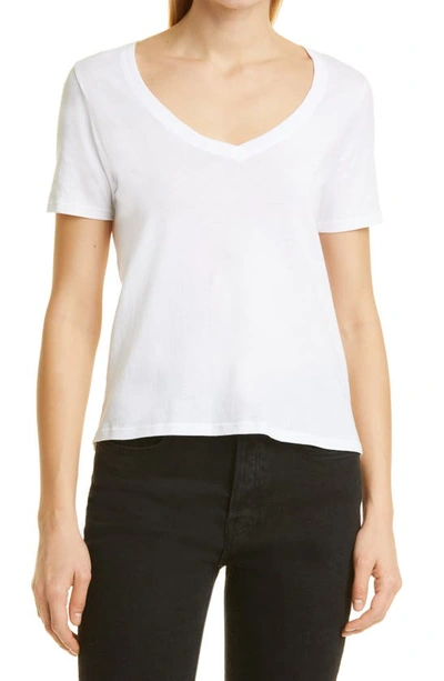 Shop Atm Anthony Thomas Melillo V-neck Cotton Jersey T-shirt In White