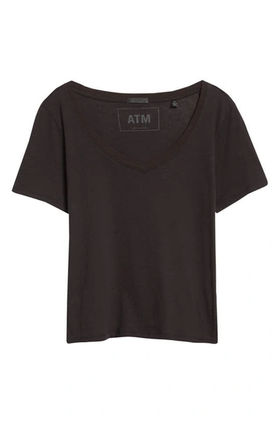 Shop Atm Anthony Thomas Melillo V-neck Cotton Jersey T-shirt In Black