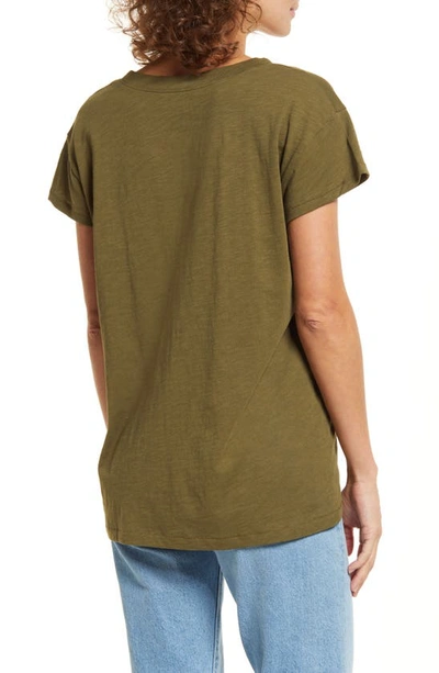 Shop Madewell Whisper Cotton Scoopneck Tee In Kale