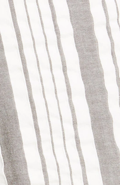 Shop La Vie Rebecca Taylor Stripe Tie Waist Cotton Shorts In Muslin Combo