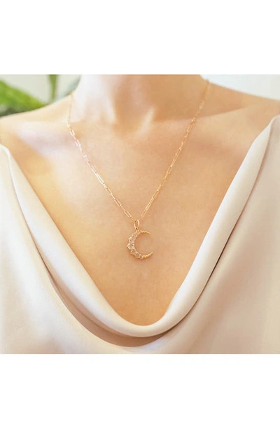 Sethi Couture Large Crescent Pendant In 18k Rg