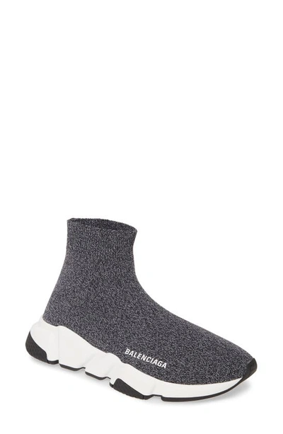 Shop Balenciaga Speed Mid Sneaker In Black/ White