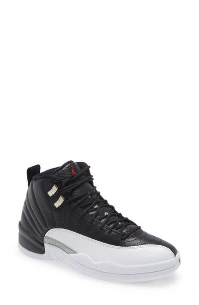 Shop Jordan Air  12 Retro Basketball Shoe In Black/ Varsity Red/ White