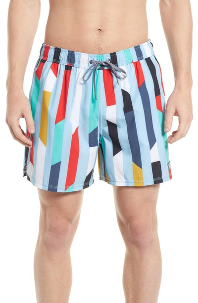 Shop Saxx Oh Buoy Stripe 2-in-1 Hybrid Shorts In Cutwork Stripe- Airy Blue