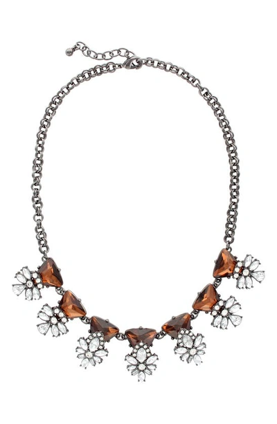 Shop Olivia Welles Adela Crystal Detail Necklace In Silver / Blue
