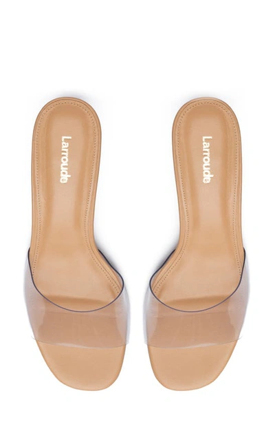 Shop Larroude Vivi Kitten Heel Slide Sandal In Tan