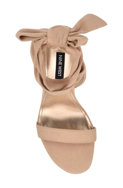 Nine West Kelsie Ankle Tie Sandal In Beige