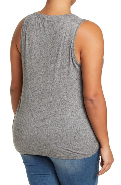 Shop Madewell Whisper V-neck Tank Top In Heather Pewter